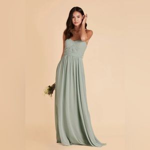 Elegant Green Strapless Maxi Dress